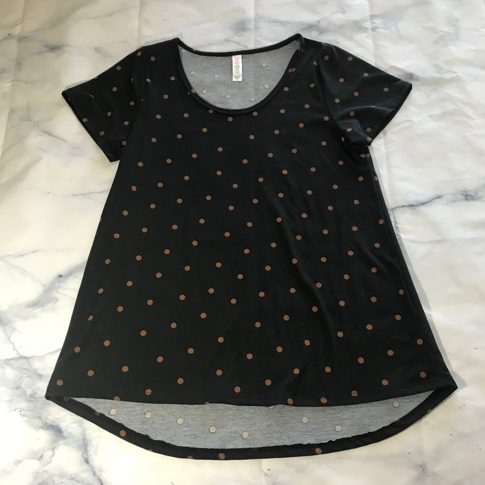 Lularoe Black Polka Dot Classic Short Sleeve Tee
